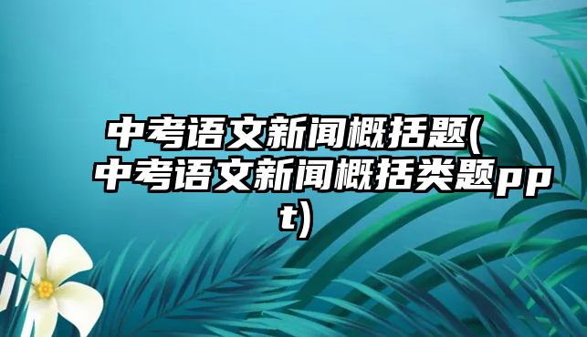 中考語文新聞概括題(中考語文新聞概括類題ppt)