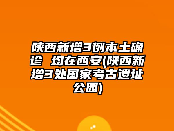 陜西新增3例本土確診 均在西安(陜西新增3處國家考古遺址公園)