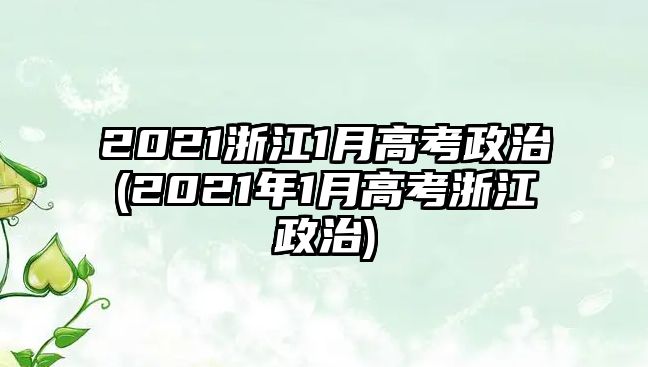 2021浙江1月高考政治(2021年1月高考浙江政治)