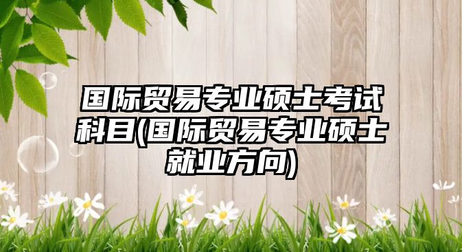 國際貿(mào)易專業(yè)碩士考試科目(國際貿(mào)易專業(yè)碩士就業(yè)方向)