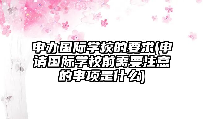 申辦國際學校的要求(申請國際學校前需要注意的事項是什么)