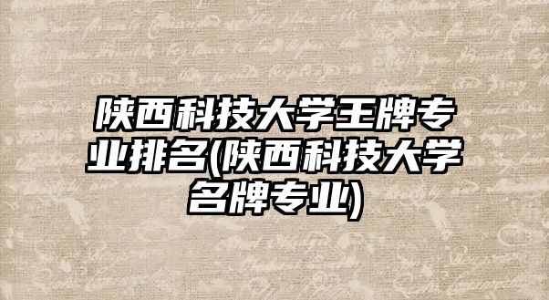 陜西科技大學王牌專業(yè)排名(陜西科技大學名牌專業(yè))