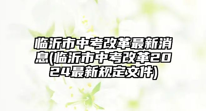 臨沂市中考改革最新消息(臨沂市中考改革2024最新規(guī)定文件)