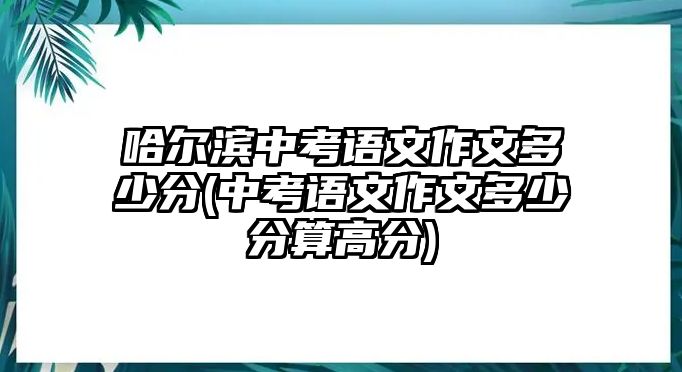 哈爾濱中考語文作文多少分(中考語文作文多少分算高分)