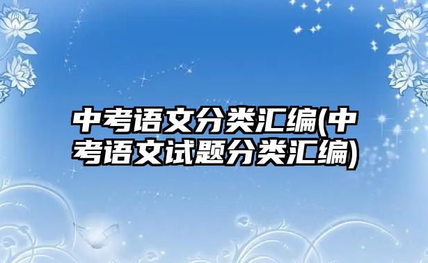 中考語文分類匯編(中考語文試題分類匯編)