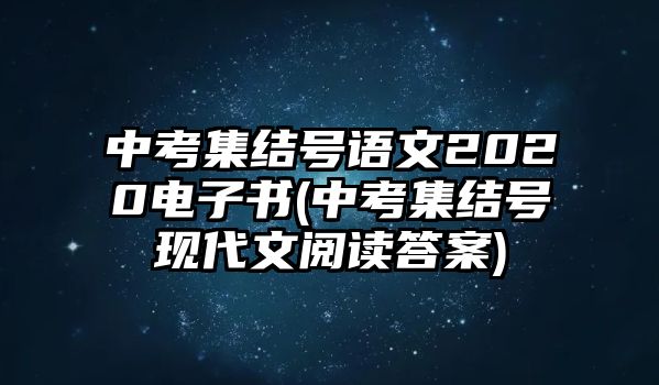 中考集結(jié)號(hào)語文2020電子書(中考集結(jié)號(hào)現(xiàn)代文閱讀答案)