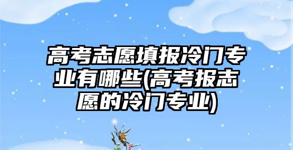 高考志愿填報冷門專業(yè)有哪些(高考報志愿的冷門專業(yè))