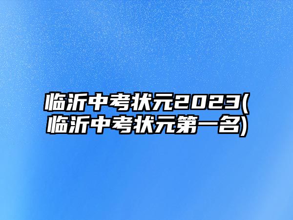 臨沂中考狀元2023(臨沂中考狀元第一名)