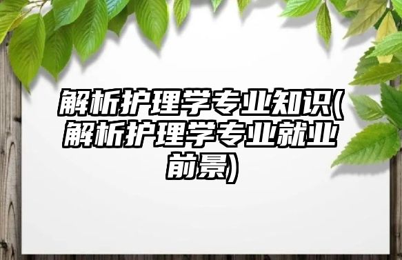 解析護理學(xué)專業(yè)知識(解析護理學(xué)專業(yè)就業(yè)前景)