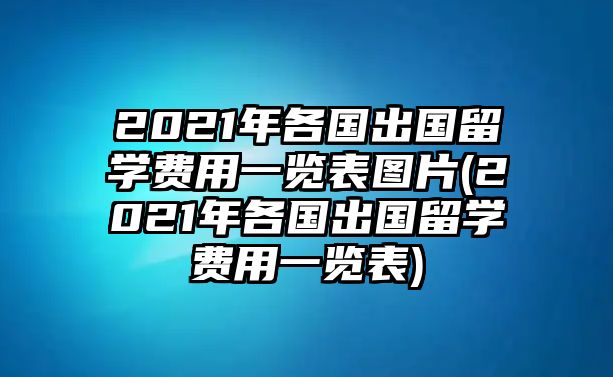 2021年各國出國留學費用一覽表圖片(2021年各國出國留學費用一覽表)