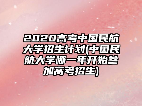 2020高考中國(guó)民航大學(xué)招生計(jì)劃(中國(guó)民航大學(xué)哪一年開(kāi)始參加高考招生)