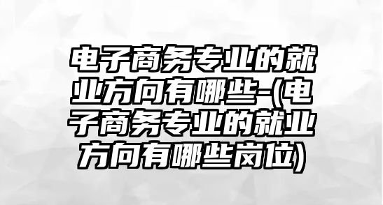 電子商務(wù)專業(yè)的就業(yè)方向有哪些-(電子商務(wù)專業(yè)的就業(yè)方向有哪些崗位)