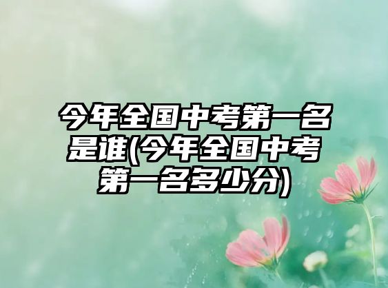 今年全國中考第一名是誰(今年全國中考第一名多少分)