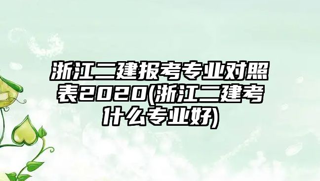 浙江二建報考專業(yè)對照表2020(浙江二建考什么專業(yè)好)