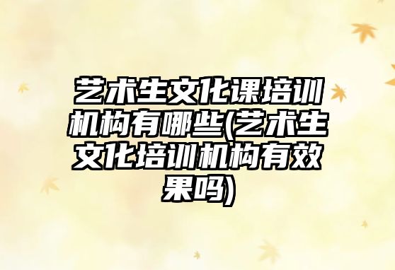 藝術(shù)生文化課培訓(xùn)機構(gòu)有哪些(藝術(shù)生文化培訓(xùn)機構(gòu)有效果嗎)