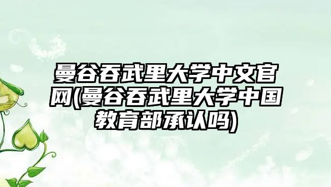 曼谷吞武里大學中文官網(wǎng)(曼谷吞武里大學中國教育部承認嗎)