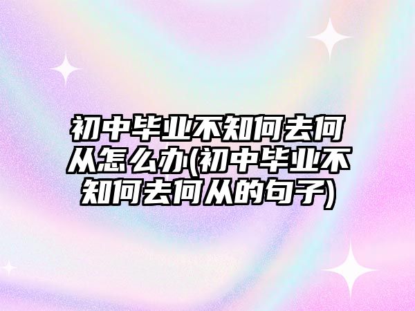 初中畢業(yè)不知何去何從怎么辦(初中畢業(yè)不知何去何從的句子)