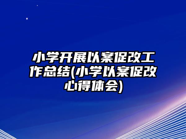 小學(xué)開(kāi)展以案促改工作總結(jié)(小學(xué)以案促改心得體會(huì))