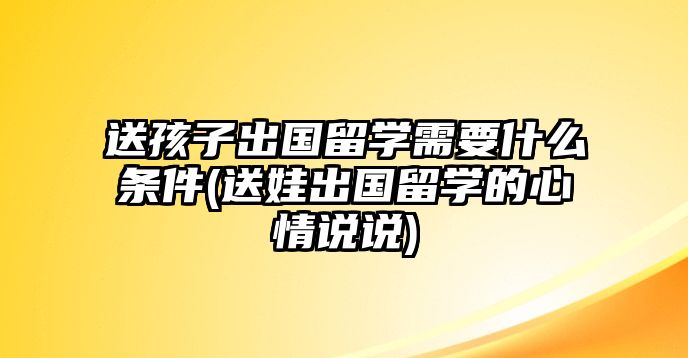 送孩子出國(guó)留學(xué)需要什么條件(送娃出國(guó)留學(xué)的心情說(shuō)說(shuō))