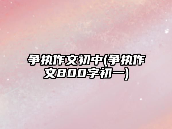 爭(zhēng)執(zhí)作文初中(爭(zhēng)執(zhí)作文800字初一)