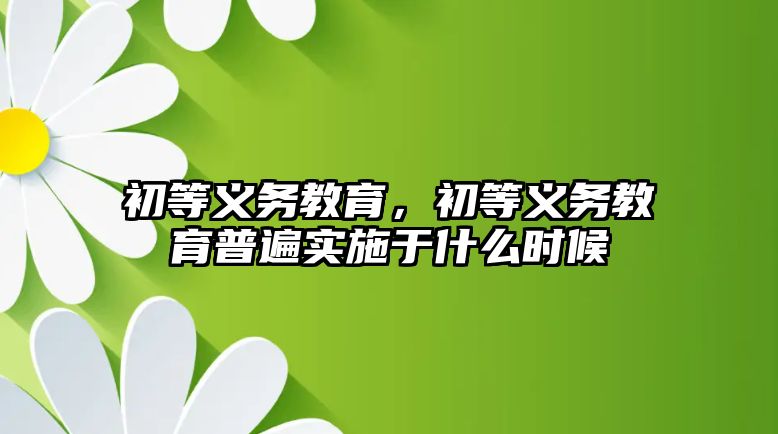 初等義務(wù)教育，初等義務(wù)教育普遍實施于什么時候