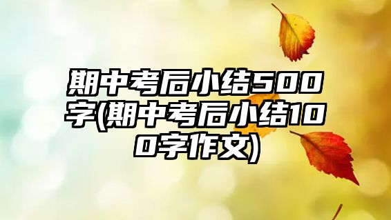 期中考后小結(jié)500字(期中考后小結(jié)100字作文)