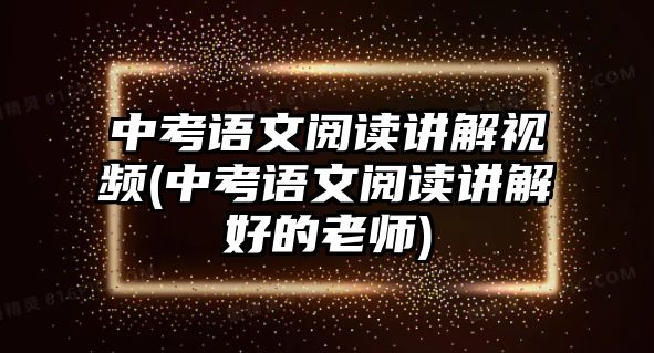 中考語文閱讀講解視頻(中考語文閱讀講解好的老師)