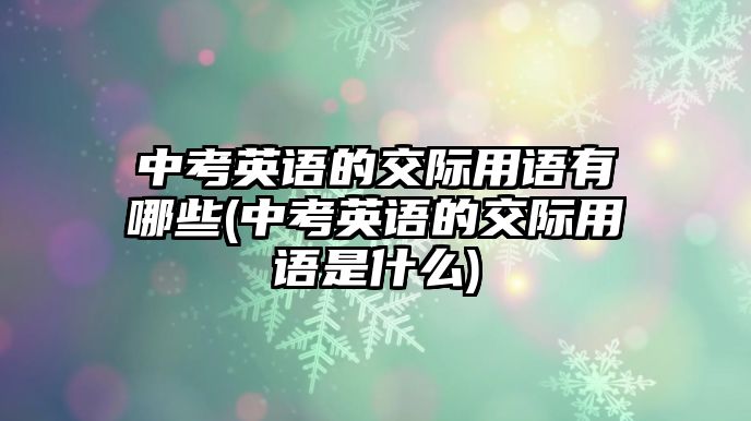 中考英語(yǔ)的交際用語(yǔ)有哪些(中考英語(yǔ)的交際用語(yǔ)是什么)