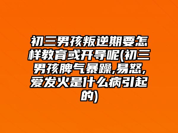 初三男孩叛逆期要怎樣教育或開導(dǎo)呢(初三男孩脾氣暴躁,易怒,愛發(fā)火是什么病引起的)