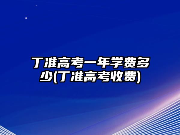 丁準高考一年學費多少(丁準高考收費)