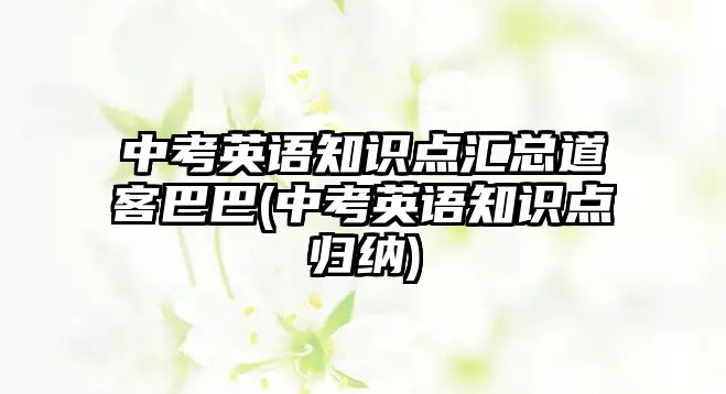 中考英語知識點匯總道客巴巴(中考英語知識點歸納)