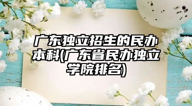 廣東獨立招生的民辦本科(廣東省民辦獨立學(xué)院排名)