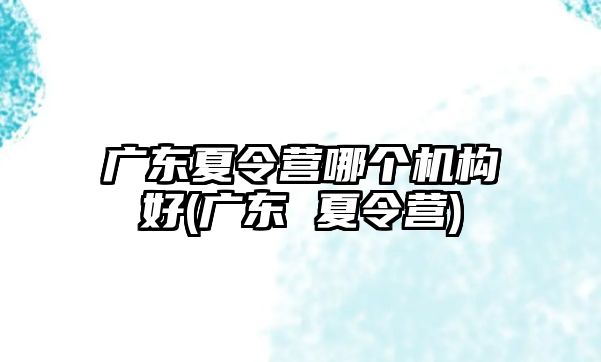 廣東夏令營(yíng)哪個(gè)機(jī)構(gòu)好(廣東 夏令營(yíng))