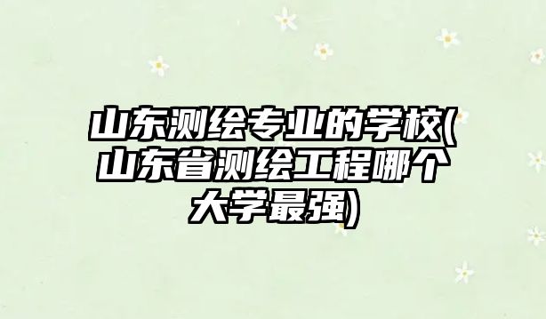 山東測繪專業(yè)的學(xué)校(山東省測繪工程哪個大學(xué)最強(qiáng))