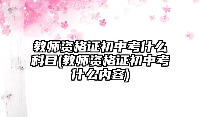 教師資格證初中考什么科目(教師資格證初中考什么內(nèi)容)