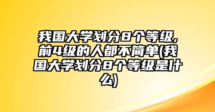 我國大學劃分8個等級,前4級的人都不簡單(我國大學劃分8個等級是什么)