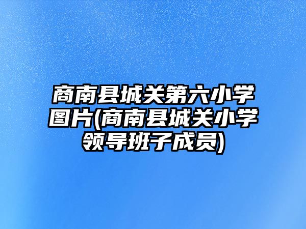 商南縣城關第六小學圖片(商南縣城關小學領導班子成員)