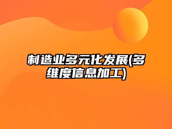 制造業(yè)多元化發(fā)展(多維度信息加工)