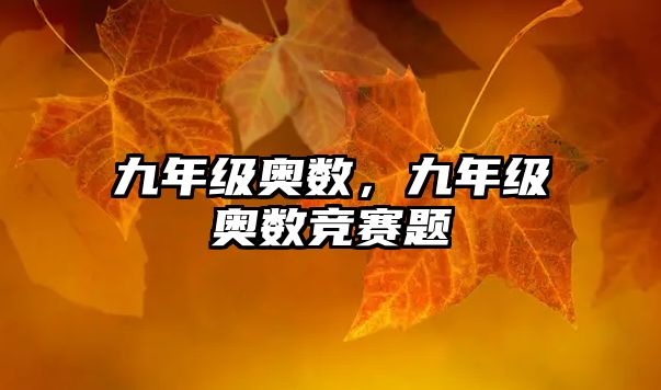 九年級奧數(shù)，九年級奧數(shù)競賽題