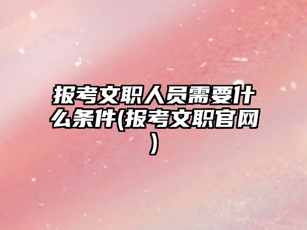 報(bào)考文職人員需要什么條件(報(bào)考文職官網(wǎng))