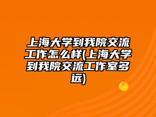 上海大學(xué)到我院交流工作怎么樣(上海大學(xué)到我院交流工作室多遠(yuǎn))