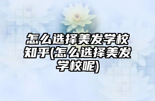 怎么選擇美發(fā)學(xué)校知乎(怎么選擇美發(fā)學(xué)校呢)