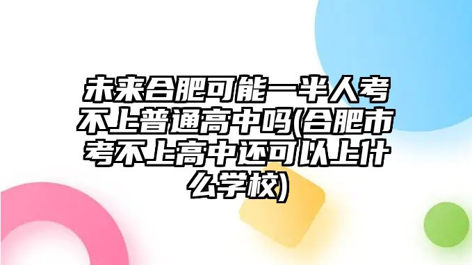 未來合肥可能一半人考不上普通高中嗎(合肥市考不上高中還可以上什么學校)