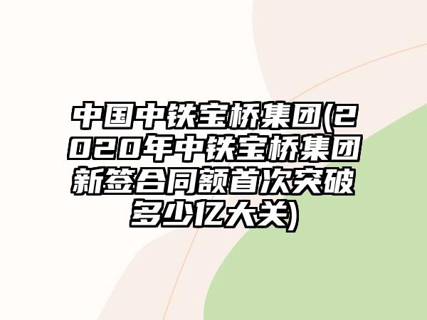 中國中鐵寶橋集團(2020年中鐵寶橋集團新簽合同額首次突破多少億大關)