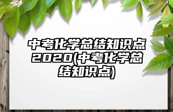 中考化學(xué)總結(jié)知識(shí)點(diǎn)2020(中考化學(xué)總結(jié)知識(shí)點(diǎn))