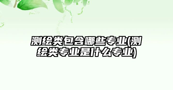 測繪類包含哪些專業(yè)(測繪類專業(yè)是什么專業(yè))