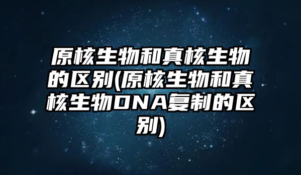 原核生物和真核生物的區(qū)別(原核生物和真核生物DNA復(fù)制的區(qū)別)