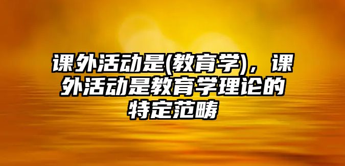 課外活動(dòng)是(教育學(xué))，課外活動(dòng)是教育學(xué)理論的特定范疇