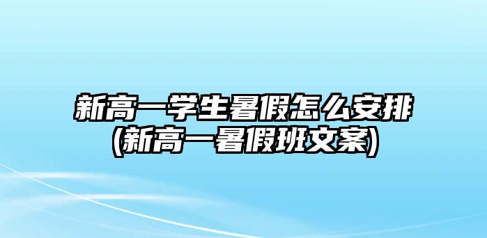 新高一學生暑假怎么安排(新高一暑假班文案)