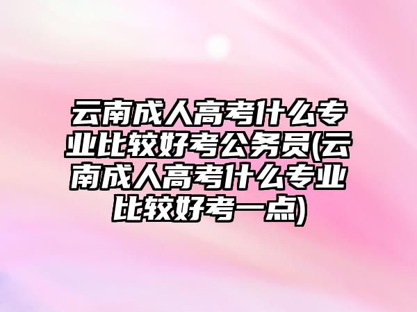 云南成人高考什么專業(yè)比較好考公務(wù)員(云南成人高考什么專業(yè)比較好考一點(diǎn))